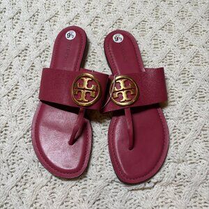 Tory Burch Benton Band Flat Sandals -‎ Raspberry Sorbet – Women’s 9.5 - NWOT